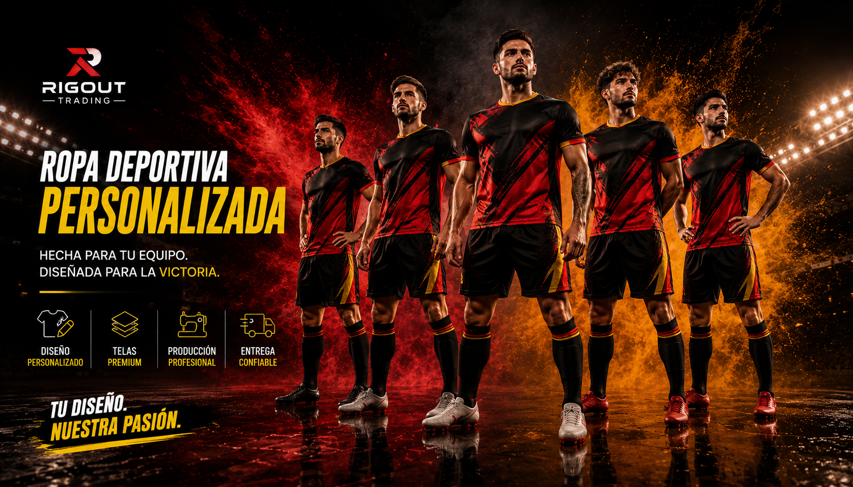 Fabricante de uniformes de fútbol personalizados (camisetas y pantalones cortos) mediante sublimación