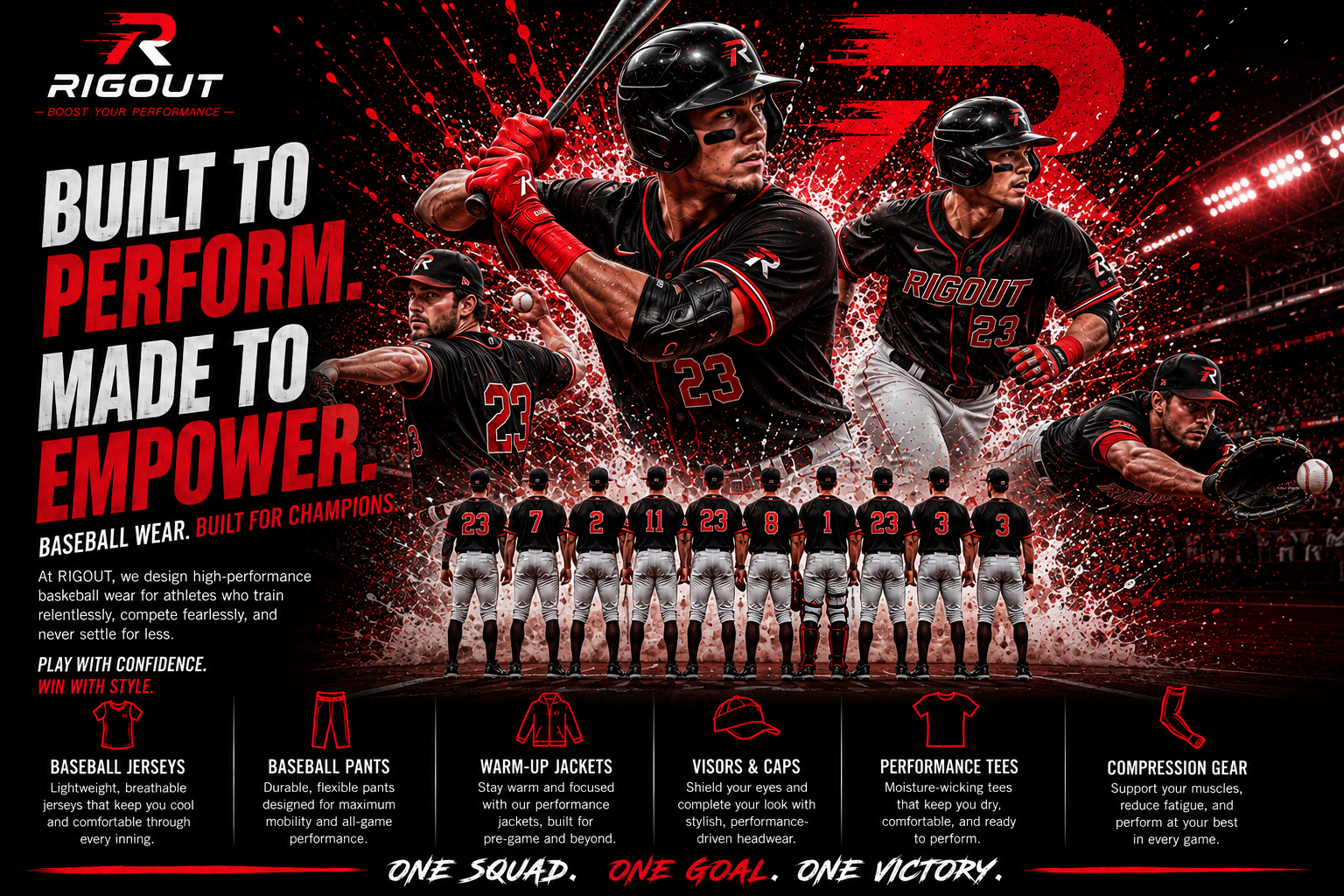 customize baseball team wear and Accessories rigout