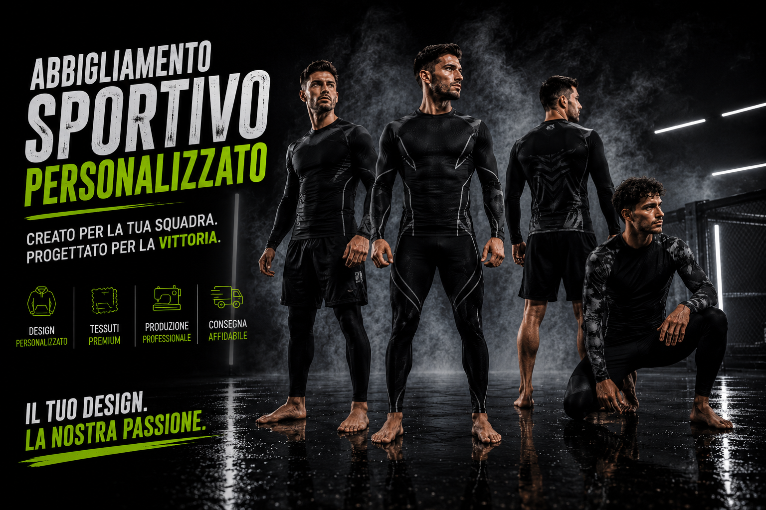 Produzione personalizzata di rash guard e abbigliamento per l'allenamento in Italia