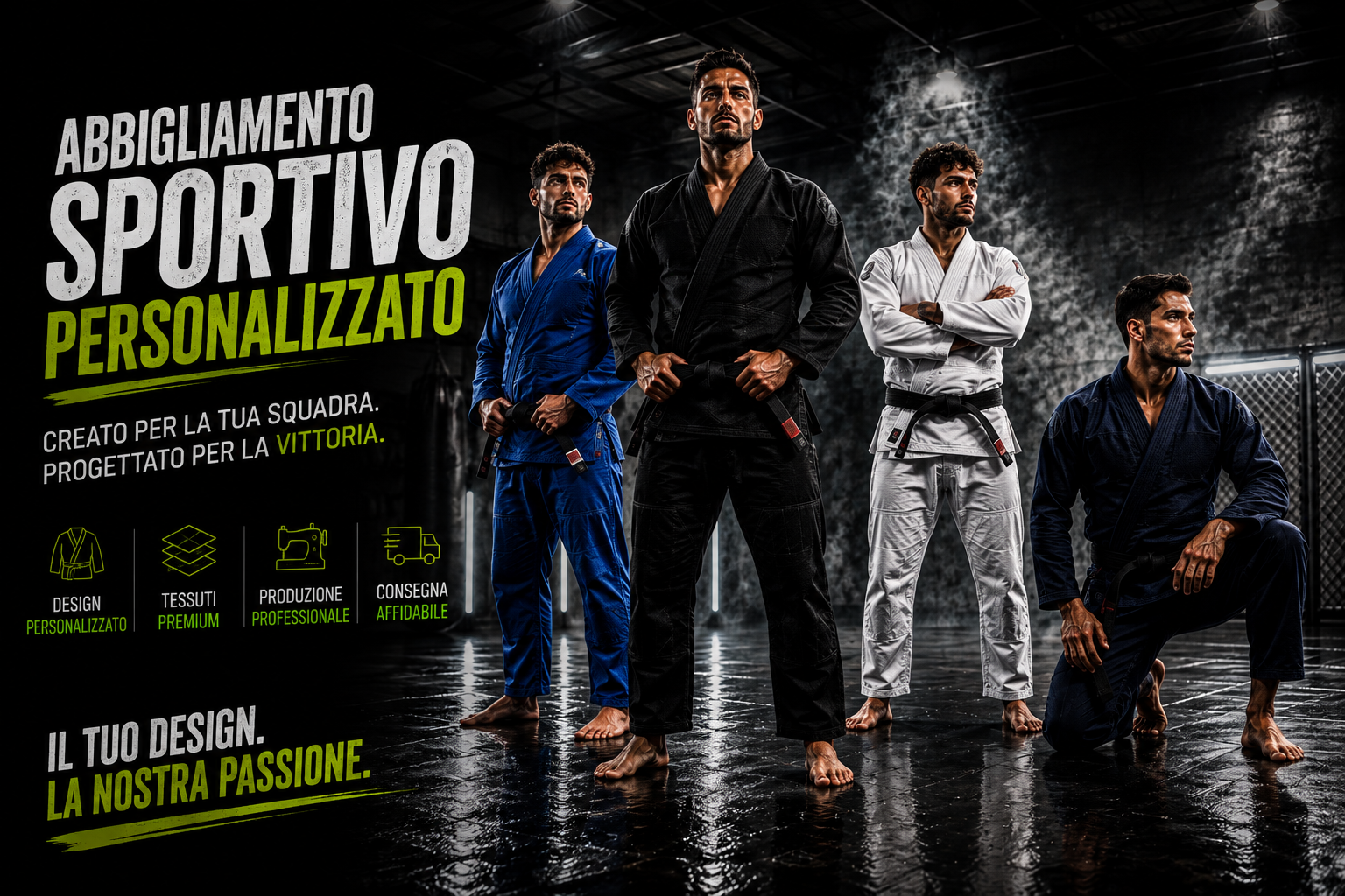Produttore italiano di divise da jiu-jitsu e abbigliamento da combattimento su misura