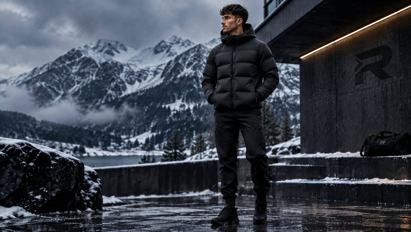 Custom insulated puffer jacket in a modern winter design